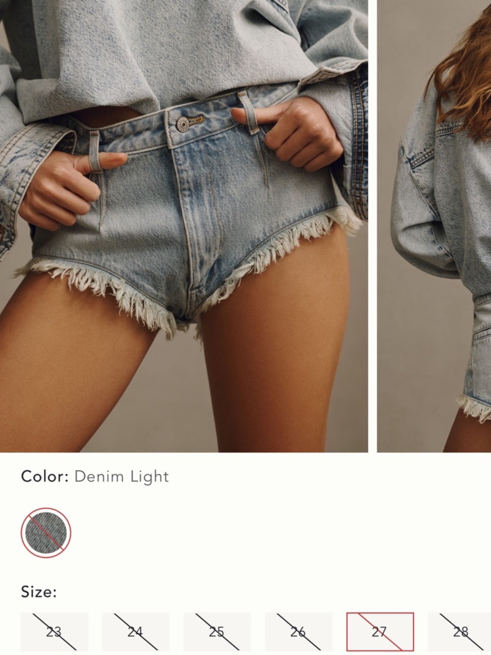 Pilcro Light Denim Frayed Hem Jean Shorts